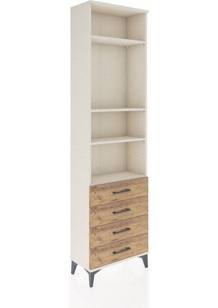 Arges Dolap 4 Raflı 4 Çekmeceli 60X30X221 Aytaşı-Çam fiyatları