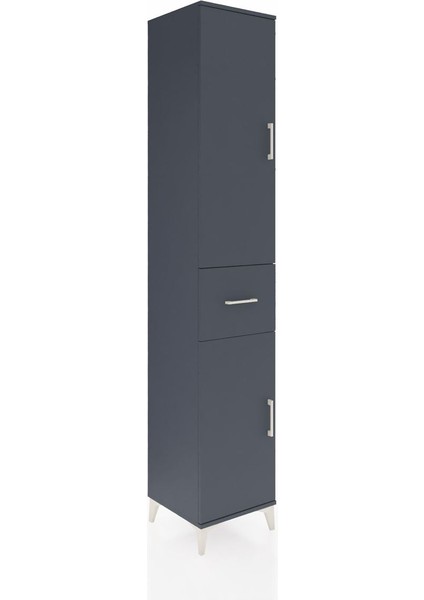 Hyperion Dolap 6 Raflı Tek Çekmeceli 2 Kapaklı 44X44X243 Antrasit-Antrasit fiyatları