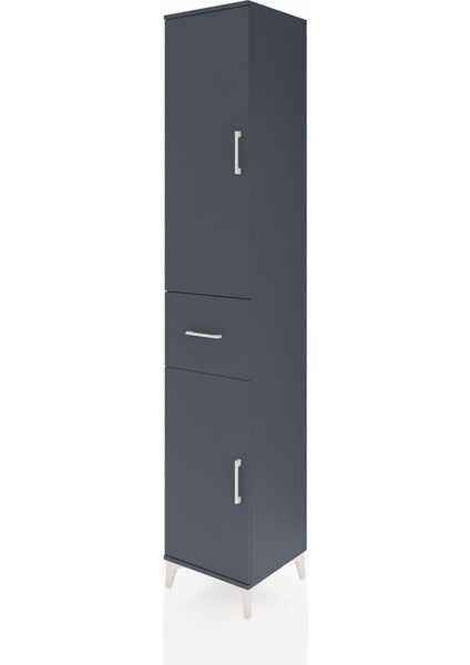 Hyperion Dolap 6 Raflı Tek Çekmeceli 2 Kapaklı 44X44X243 Antrasit-Antrasit modelleri