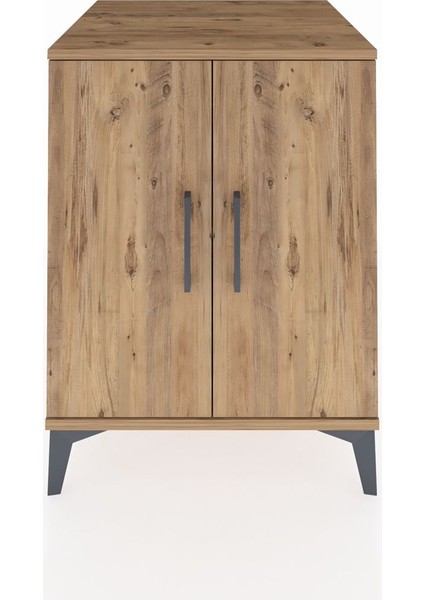 Kronos Komodin Tek Raflı 2 Kapaklı 60X59X80 Çam-Çam
