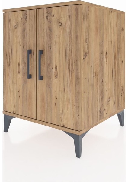 Kronos Komodin Tek Raflı 2 Kapaklı 60X59X80 Çam-Çam modelleri