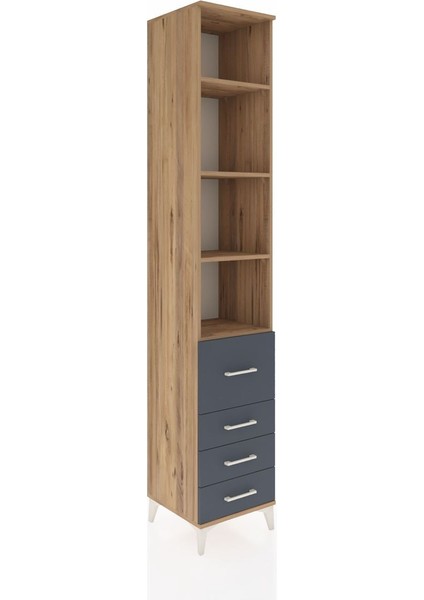 Hyperion Dolap 4 Raflı 4 Çekmeceli 44X44X243 Çam-Antrasit fiyatları