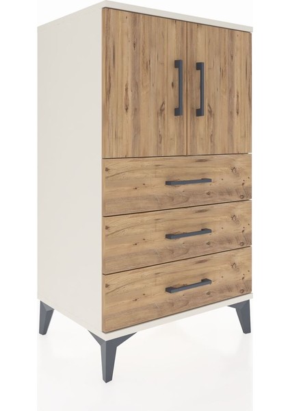 Hyperion Komodin 2 Raflı 3 Çekmeceli 2 Kapaklı 60X44X106 Aytaşı-Çam fiyatları