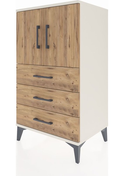Hyperion Komodin 2 Raflı 3 Çekmeceli 2 Kapaklı 60X44X106 Aytaşı-Çam modelleri