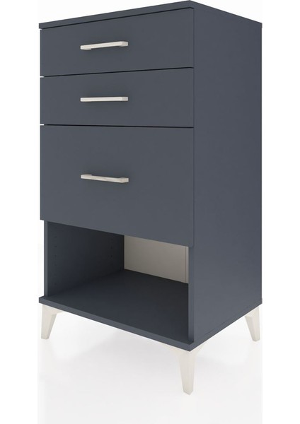 Hyperion Komodin 3 Çekmeceli 60X44X106 Antrasit-Antrasit modelleri