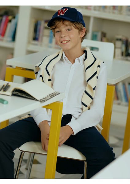 Yeni Sezon Uzun Kollu Dokulu Erkek Çocuk Gömlek