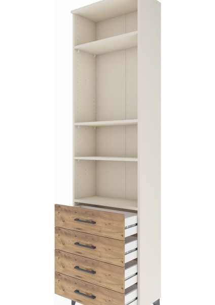 Arges Dolap 4 Raflı 4 Çekmeceli 60X30X221 Aytaşı-Çam indirimleri