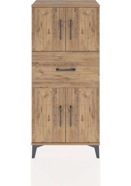 Hyperion Dolap Tek Raflı Tek Çekmeceli 4 Kapaklı 60X44X134 Çam-Çam