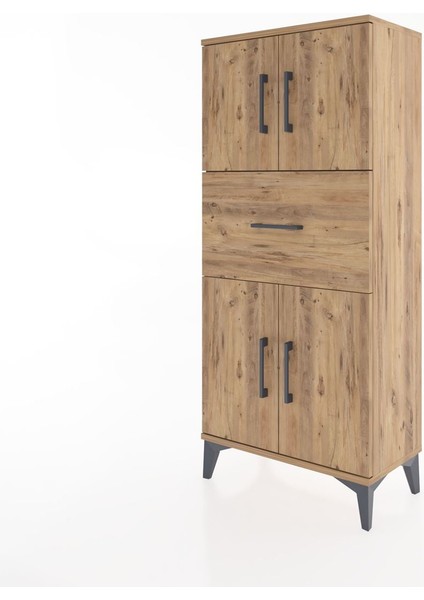 Hyperion Dolap Tek Raflı Tek Çekmeceli 4 Kapaklı 60X44X134 Çam-Çam modelleri