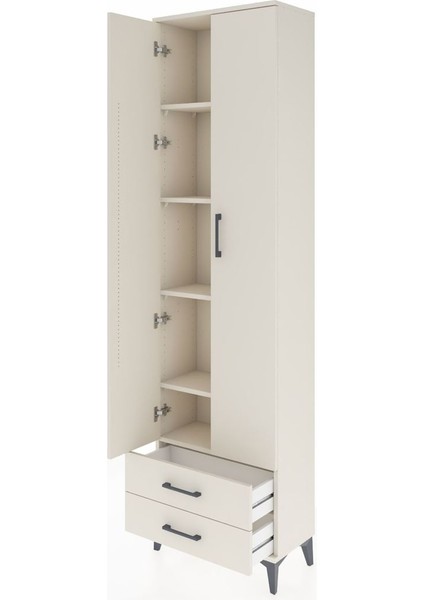 Arges Dolap 5 Raflı 2 Çekmeceli 2 Kapaklı 60X30X221 Aytaşı-Aytaşı fırsatları