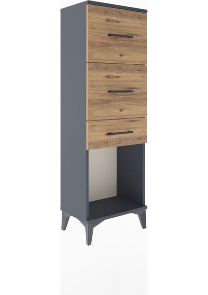 Arges Dolap 3 Çekmeceli 44X30X134 Antrasit-Çam fiyatları