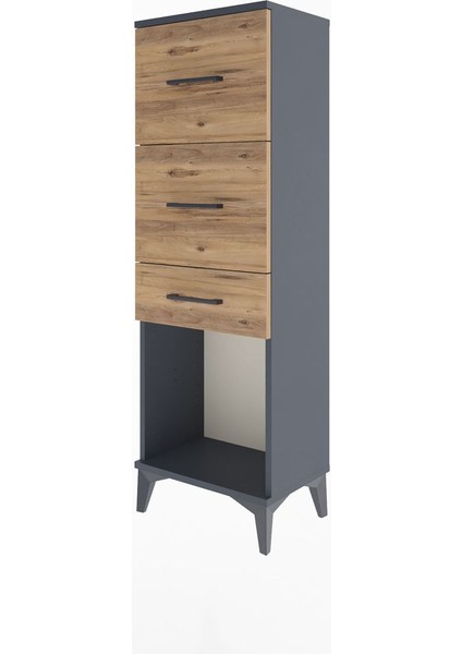 Arges Dolap 3 Çekmeceli 44X30X134 Antrasit-Çam modelleri