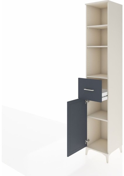 Hyperion Dolap 4 Raflı Tek Çekmeceli Tek Kapaklı 44X44X243 Aytaşı-Antrasit fırsatları