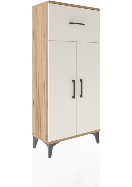 Arges Dolap 2 Raflı Tek Çekmeceli 2 Kapaklı 60X30X134 Çam-Aytaşı fiyatları