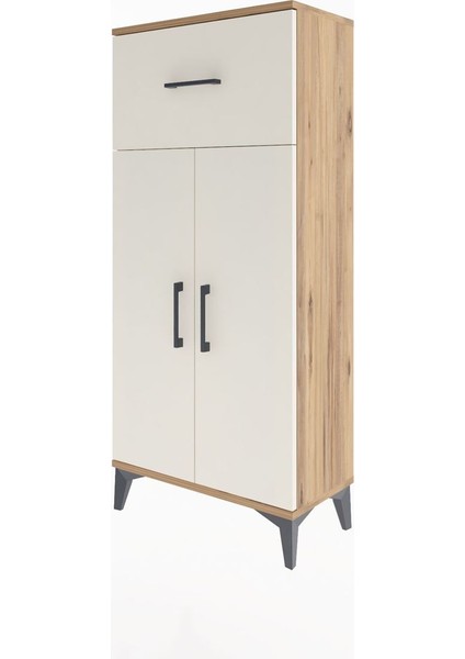 Arges Dolap 2 Raflı Tek Çekmeceli 2 Kapaklı 60X30X134 Çam-Aytaşı modelleri