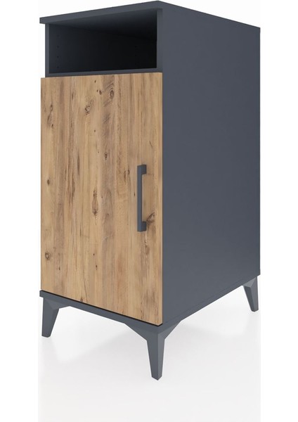 Kronos Komodin 3 Raflı Tek Kapaklı 44X59X96 Antrasit-Çam modelleri