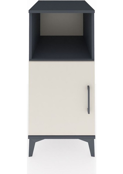 Kronos Komodin 2 Raflı Tek Kapaklı 44X59X96 Antrasit-Aytaşı