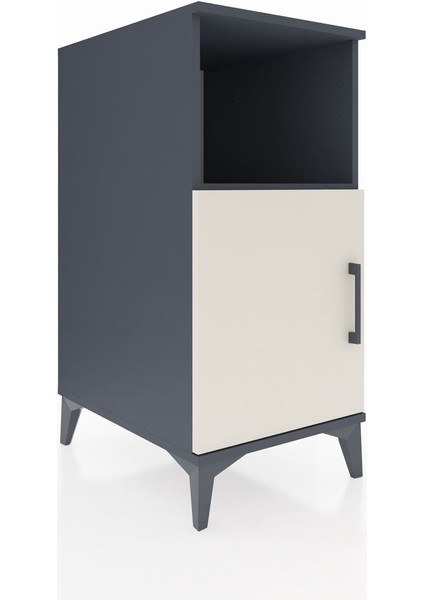 Kronos Komodin 2 Raflı Tek Kapaklı 44X59X96 Antrasit-Aytaşı fiyatları