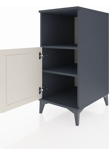 Kronos Komodin 2 Raflı Tek Kapaklı 44X59X96 Antrasit-Aytaşı fırsatları