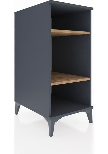 Kronos Komodin 2 Raflı 44X59X96 Antrasit-Çam fiyatları