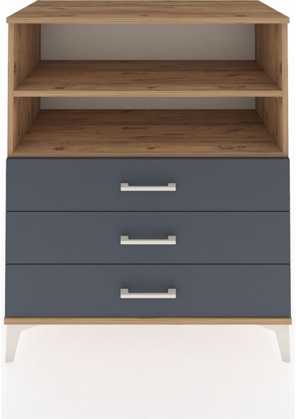 Hyperion Şifonyer 2 Raflı 3 Çekmeceli 88X44X106 Çam-Antrasit