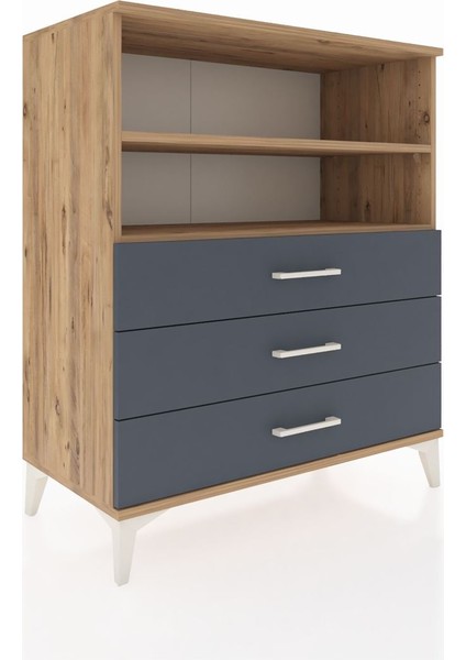 Hyperion Şifonyer 2 Raflı 3 Çekmeceli 88X44X106 Çam-Antrasit fiyatları