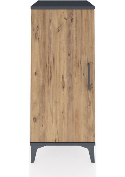 Hyperion Komodin 2 Raflı Tek Kapaklı 44X44X106 Antrasit-Çam