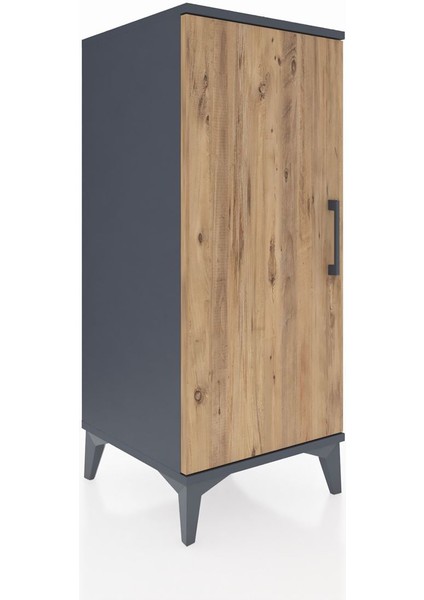 Hyperion Komodin 2 Raflı Tek Kapaklı 44X44X106 Antrasit-Çam fiyatları