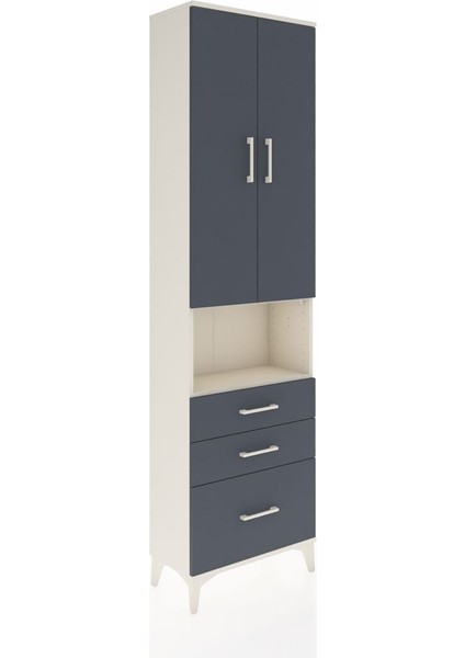 Arges Dolap 3 Raflı 3 Çekmeceli Tek Askılı 60X30X221 Aytaşı-Antrasit fiyatları