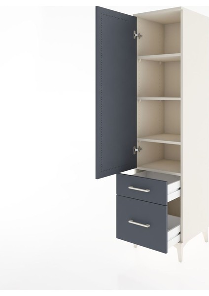 Hyperion Dolap 4 Raflı 2 Çekmeceli Tek Kapaklı 44X44X182 Aytaşı-Antrasit fırsatları