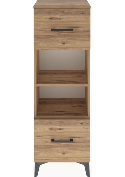 Arges Dolap 2 Raflı 2 Çekmeceli 44X30X134 Çam-Çam