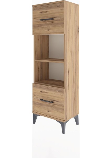 Arges Dolap 2 Raflı 2 Çekmeceli 44X30X134 Çam-Çam modelleri