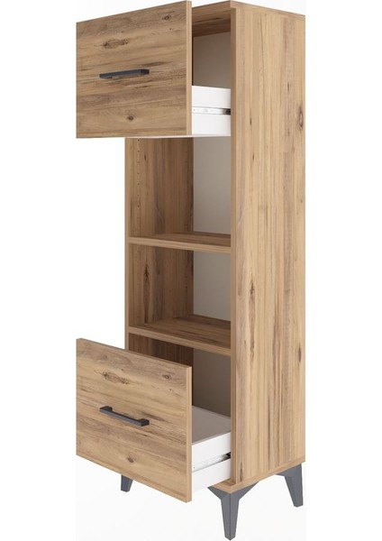 Arges Dolap 2 Raflı 2 Çekmeceli 44X30X134 Çam-Çam fırsatları