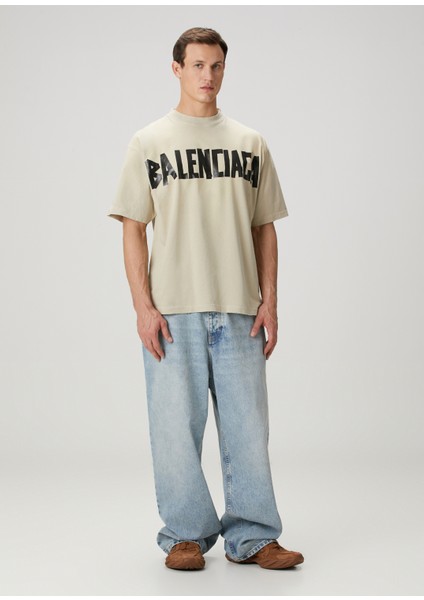 Bej Logo Baskılı T-Shirt fiyatları