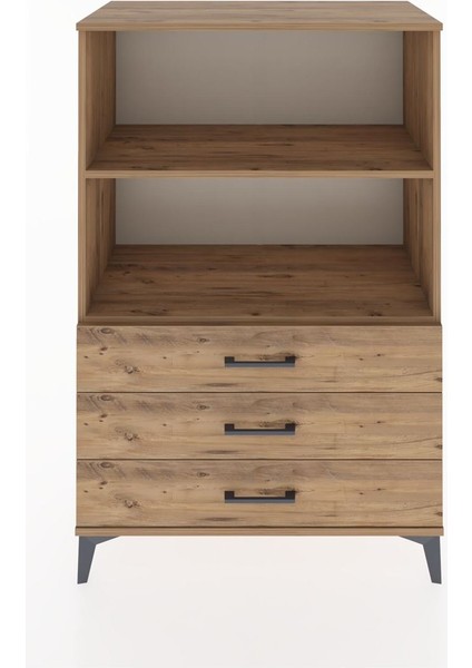 Hyperion Dolap 2 Raflı 3 Çekmeceli 88X44X134 Çam-Çam