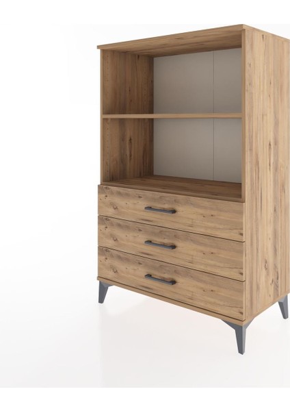 Hyperion Dolap 2 Raflı 3 Çekmeceli 88X44X134 Çam-Çam modelleri