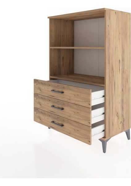 Hyperion Dolap 2 Raflı 3 Çekmeceli 88X44X134 Çam-Çam fırsatları