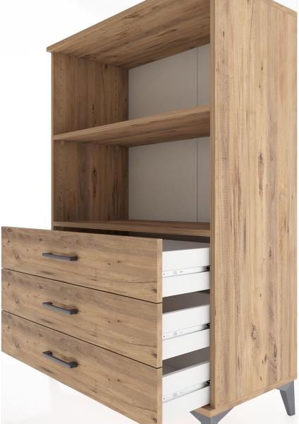 Hyperion Dolap 2 Raflı 3 Çekmeceli 88X44X134 Çam-Çam indirimleri