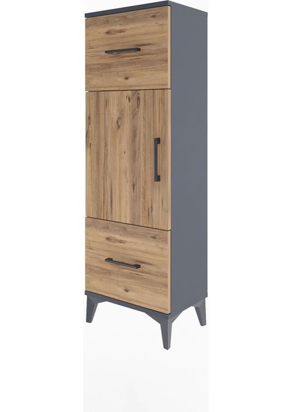 Arges Dolap 2 Raflı 2 Çekmeceli Tek Kapaklı 44X30X134 Antrasit-Çam modelleri