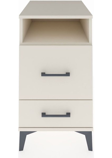 Kronos Komodin Tek Raflı 2 Çekmeceli 44X59X80 Aytaşı-Aytaşı