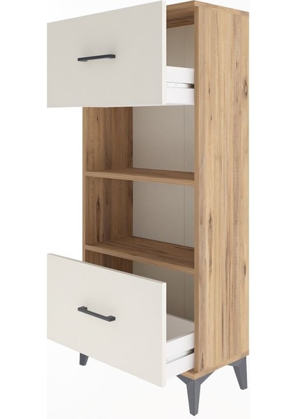 Arges Dolap 2 Raflı 2 Çekmeceli 60X30X134 Çam-Aytaşı fırsatları