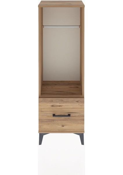 Arges Dolap Tek Raflı Tek Çekmeceli Tek Askılı 44X30X134 Çam-Çam