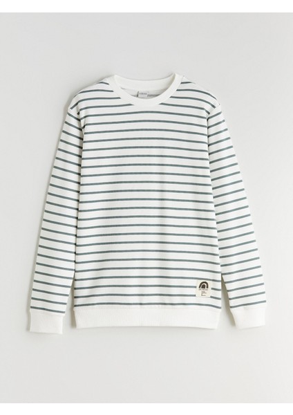 Yeni Sezon Bisiklet Yaka Çizgili Erkek Çocuk Sweatshirt