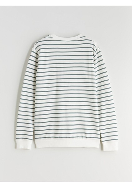 Yeni Sezon Bisiklet Yaka Çizgili Erkek Çocuk Sweatshirt modelleri