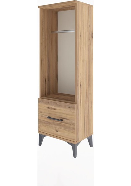 Arges Dolap Tek Raflı Tek Çekmeceli Tek Askılı 44X30X134 Çam-Çam modelleri