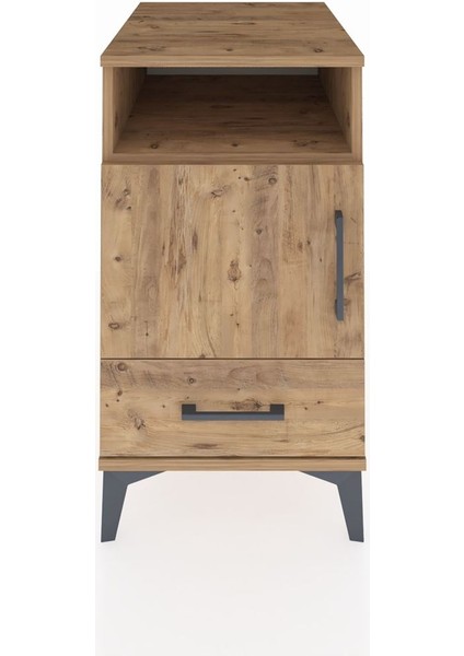 Kronos Komodin 3 Raflı Tek Çekmeceli Tek Kapaklı 44X59X80 Çam-Çam