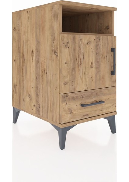 Kronos Komodin 3 Raflı Tek Çekmeceli Tek Kapaklı 44X59X80 Çam-Çam fiyatları