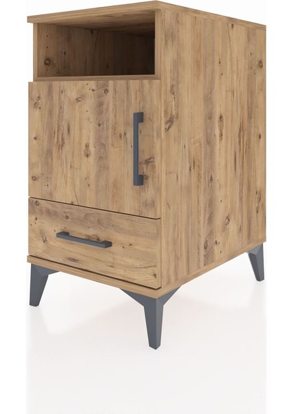 Kronos Komodin 3 Raflı Tek Çekmeceli Tek Kapaklı 44X59X80 Çam-Çam modelleri