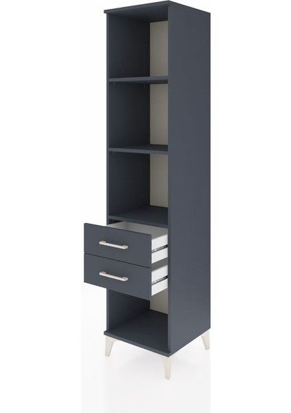 Hyperion Dolap 3 Raflı 2 Çekmeceli 44X44X195 Antrasit-Antrasit fırsatları