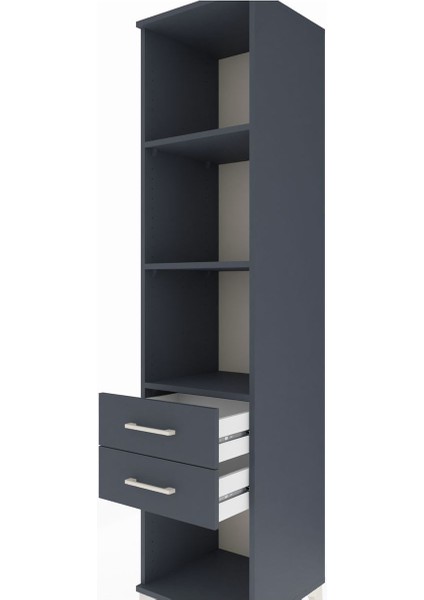 Hyperion Dolap 3 Raflı 2 Çekmeceli 44X44X195 Antrasit-Antrasit indirimleri